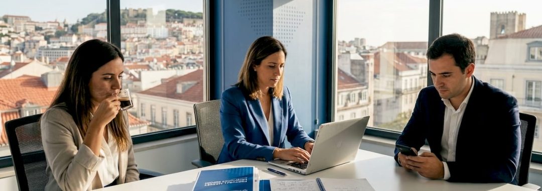 Team discussing outsourcing in Lisbon office