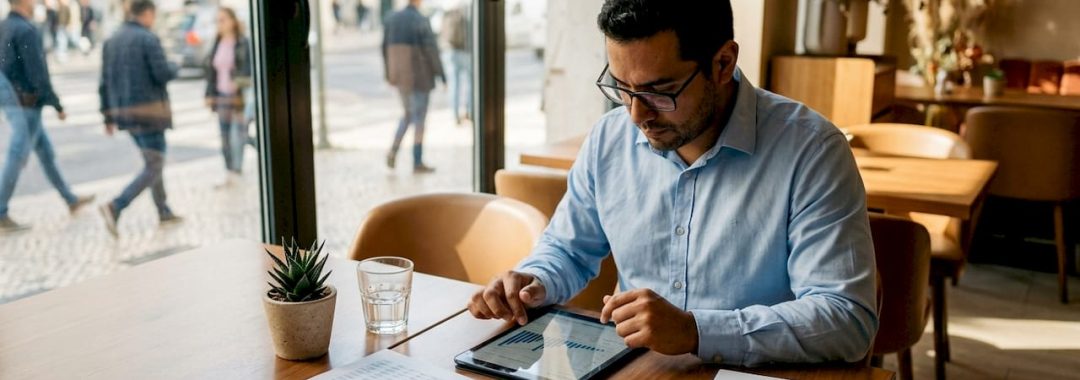 Financial analyst reviewing nearshore cost savings