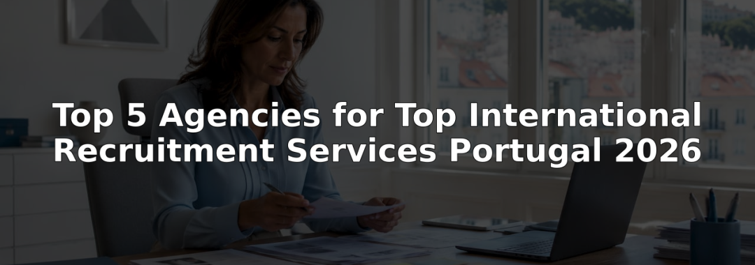 Recruitment consultant organizing candidate documents in Lisbon office