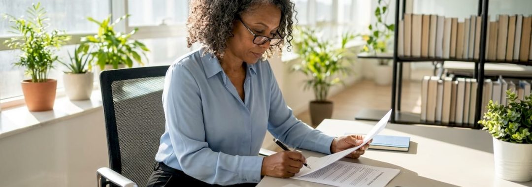 HR professional reviewing co-employment contract