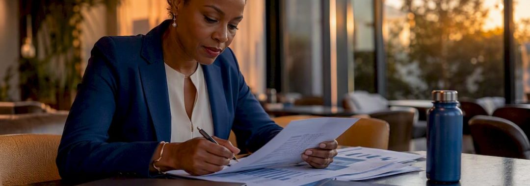 HR leader reviewing outsourcing platform documents