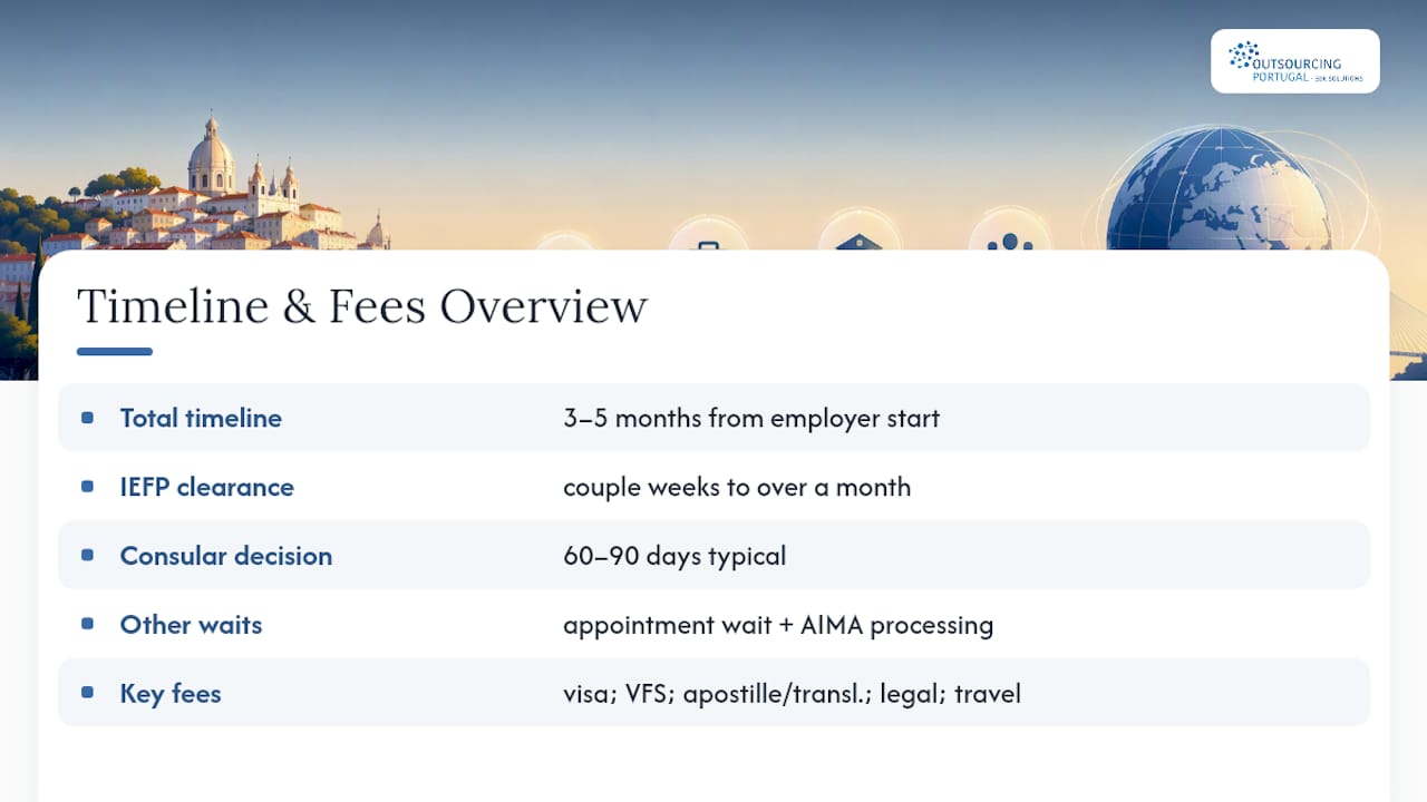 Timeline and cost breakdown for D1 visa process